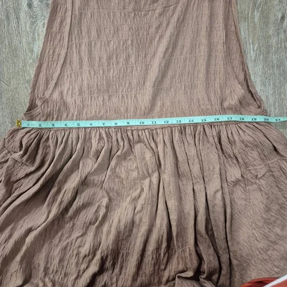 Free People FP Beach Textured Babydoll Mini Dress Pink Mauve OB1199600 M - Picture 6 of 8